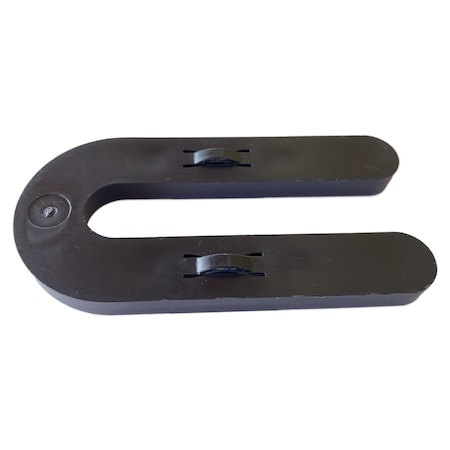 Glazelock 1/4 in , 3"L x 1-1/2"W1/2 in  Slot, Interlocking U-shaped Horseshoe Plastic Shims Black 1000pc/box GLZ01
